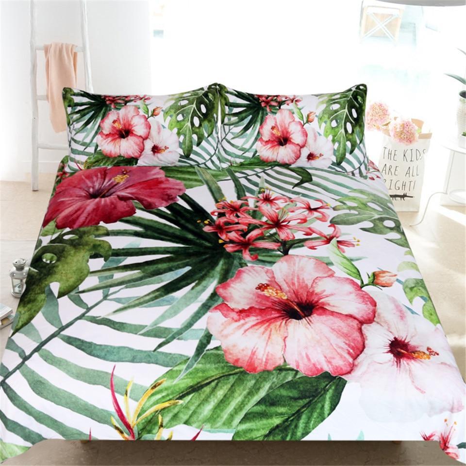 Flowers Tropical Plants 3D Customized Duvet Cover Bedding Sets