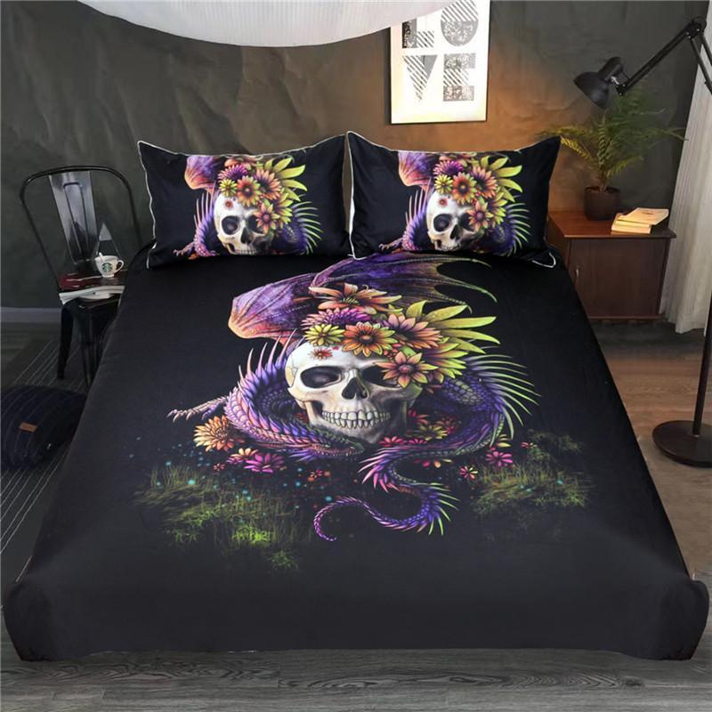 Flowery Skull by Sunima Bedding Set