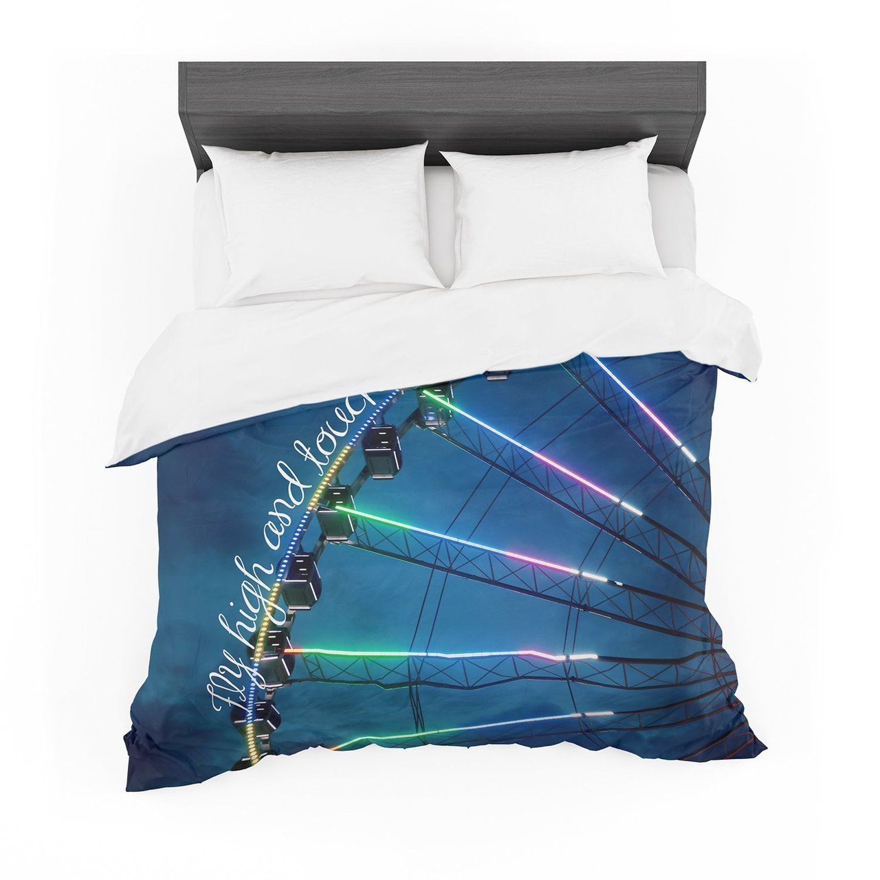 Fly High And Touch Theky Navy Blue Featherweight3D Customized Duvet Cover Bedding Sets