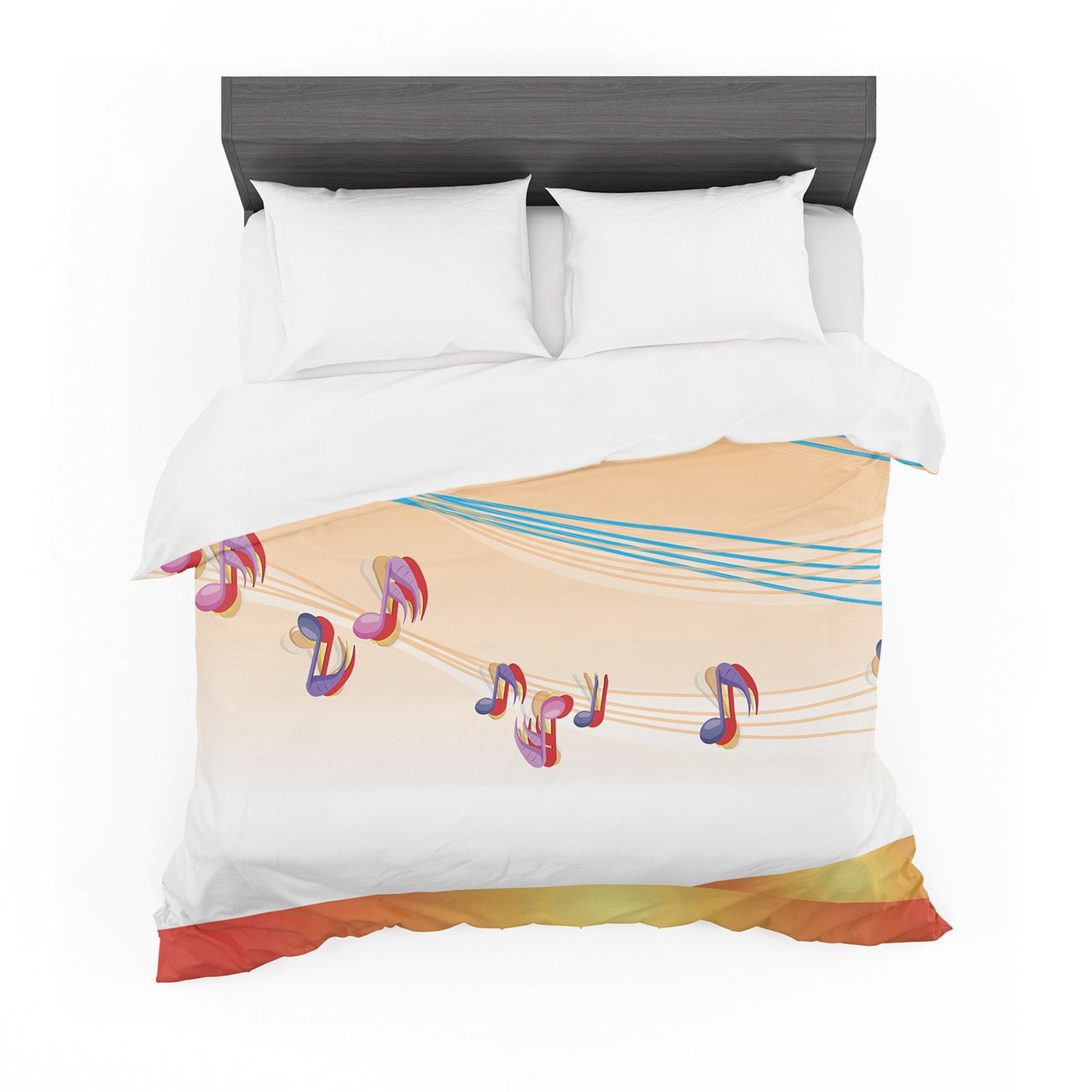 Fotios Pavlopoulos ‘Nature Music’ Orange White Featherweight3D Customized Duvet Cover Bedding Sets