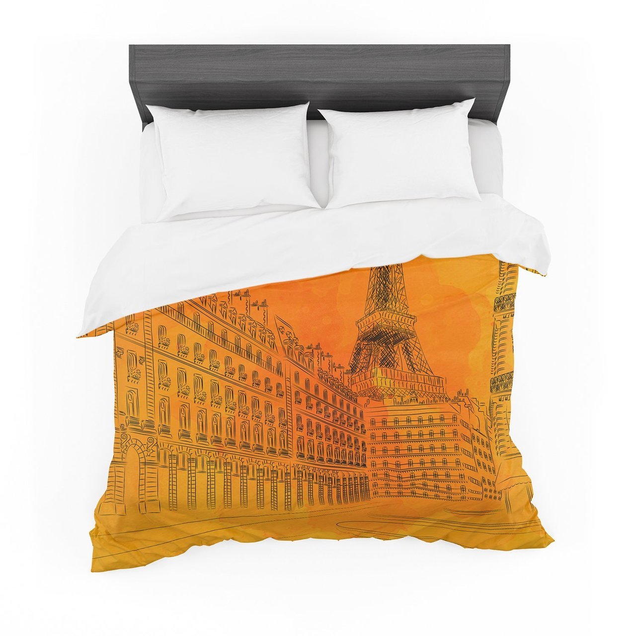 Fotios Pavlopoulos ‘Parisianun’ Orange City Featherweight3D Customized Duvet Cover Bedding Sets
