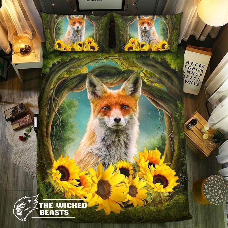 Fox Andunflower 092523D Customized Duvet Cover Bedding Sets