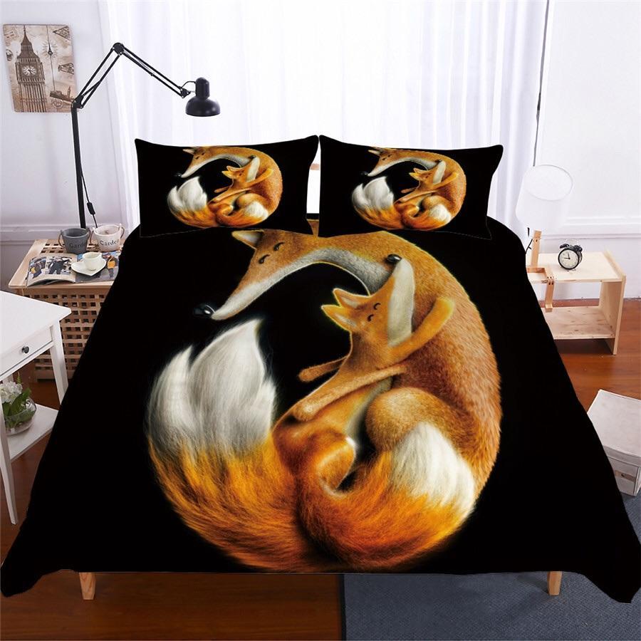Fox Mother & Cub 3D Customized Duvet Cover Bedding Sets