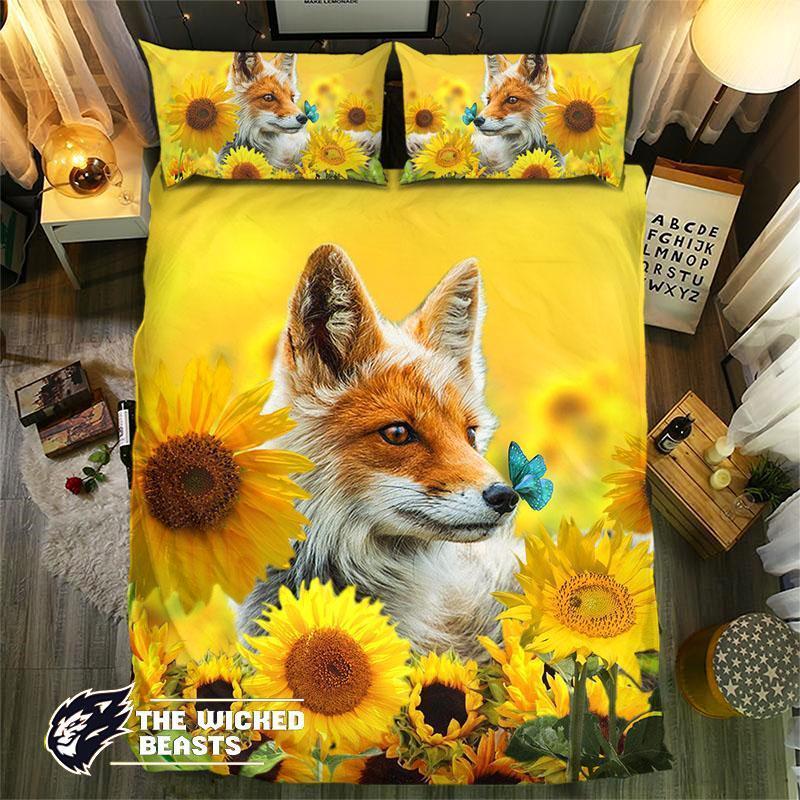 Fox,unflower And Butterfly 092533D Customized Duvet Cover Bedding Sets