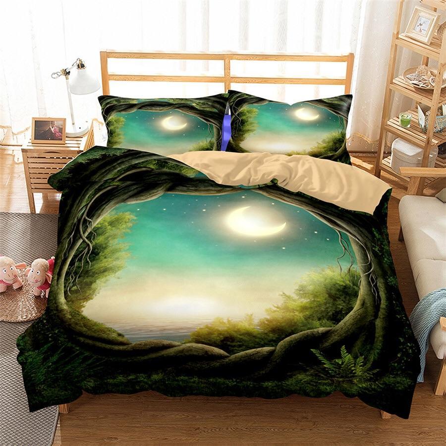 Framed Moonlit Night 3D Customized Duvet Cover Bedding Sets