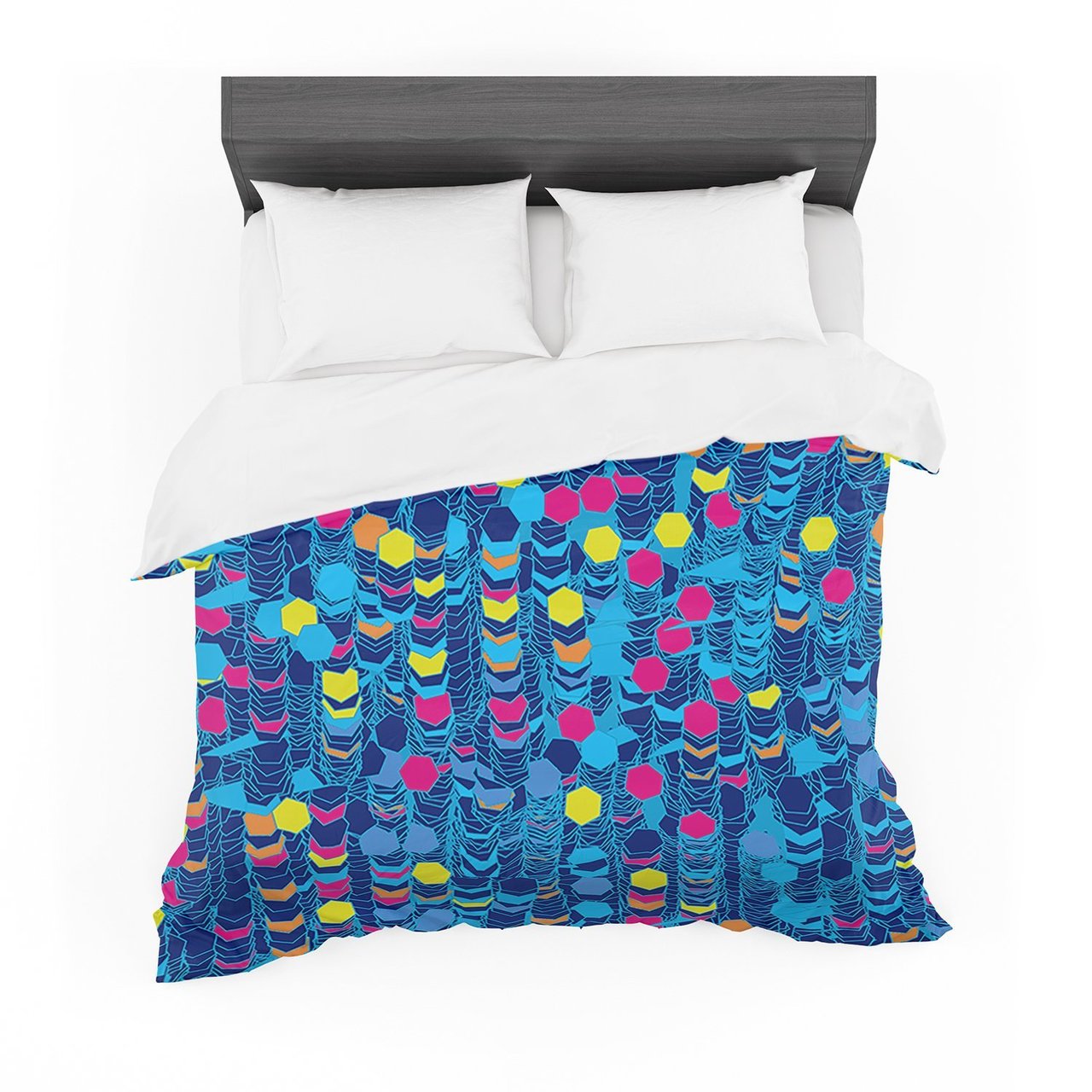 Frederic LevyHadida ‘Color Hiving Blue’ Navy Featherweight3D Customized Duvet Cover Bedding Sets