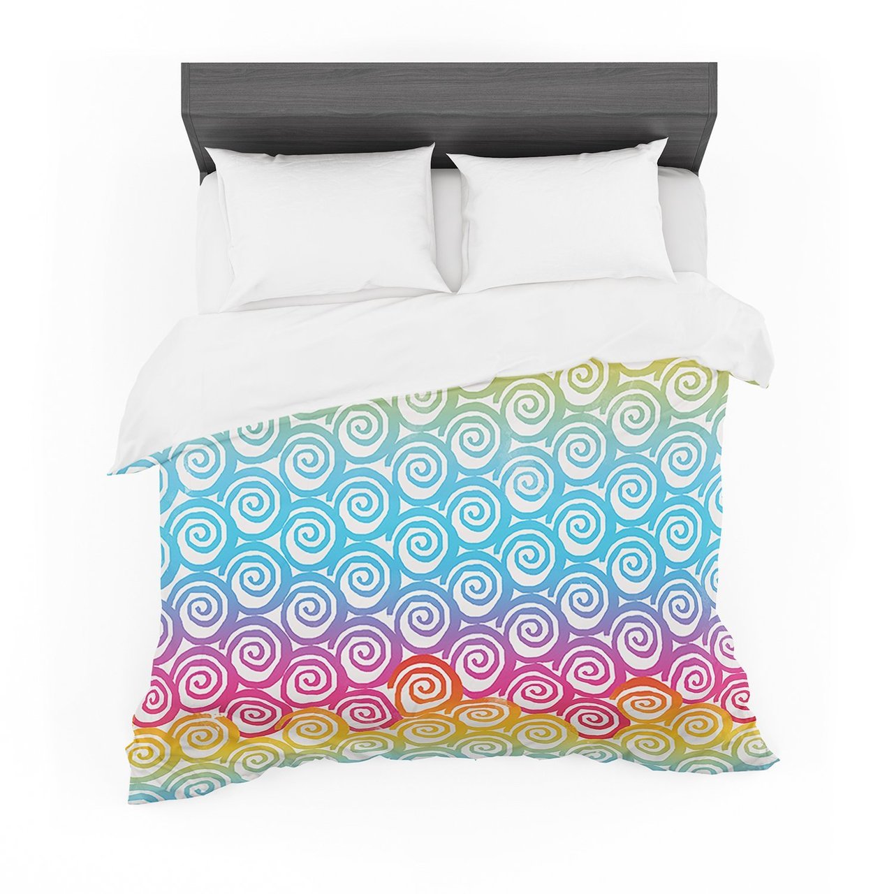 Frederic LevyHadida ‘Ethnicpirals’ Rainbow Featherweight3D Customized Duvet Cover Bedding Sets