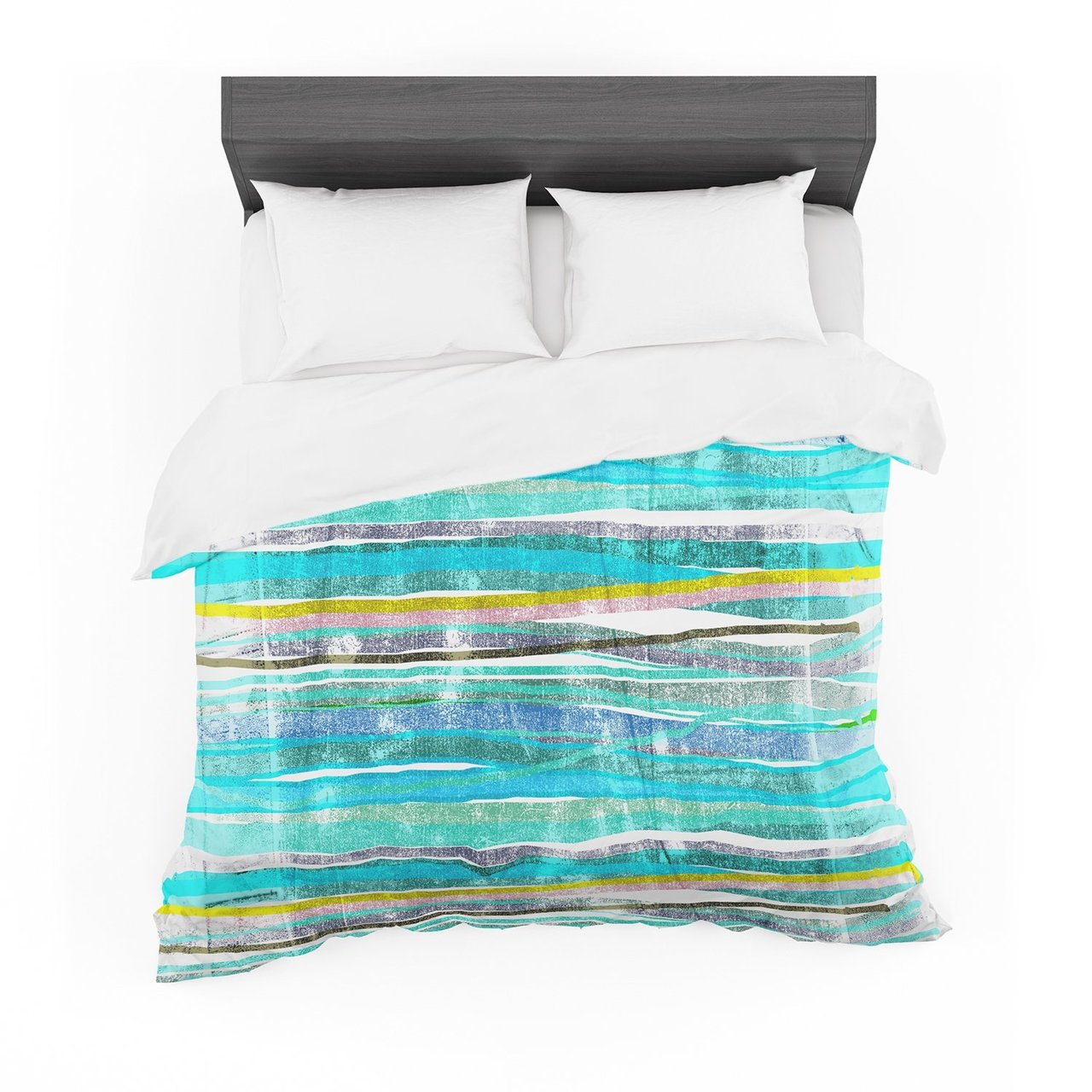 Frederic LevyHadida ‘Fancytripes Acqua’ Cotton3D Customized Duvet Cover Bedding Sets