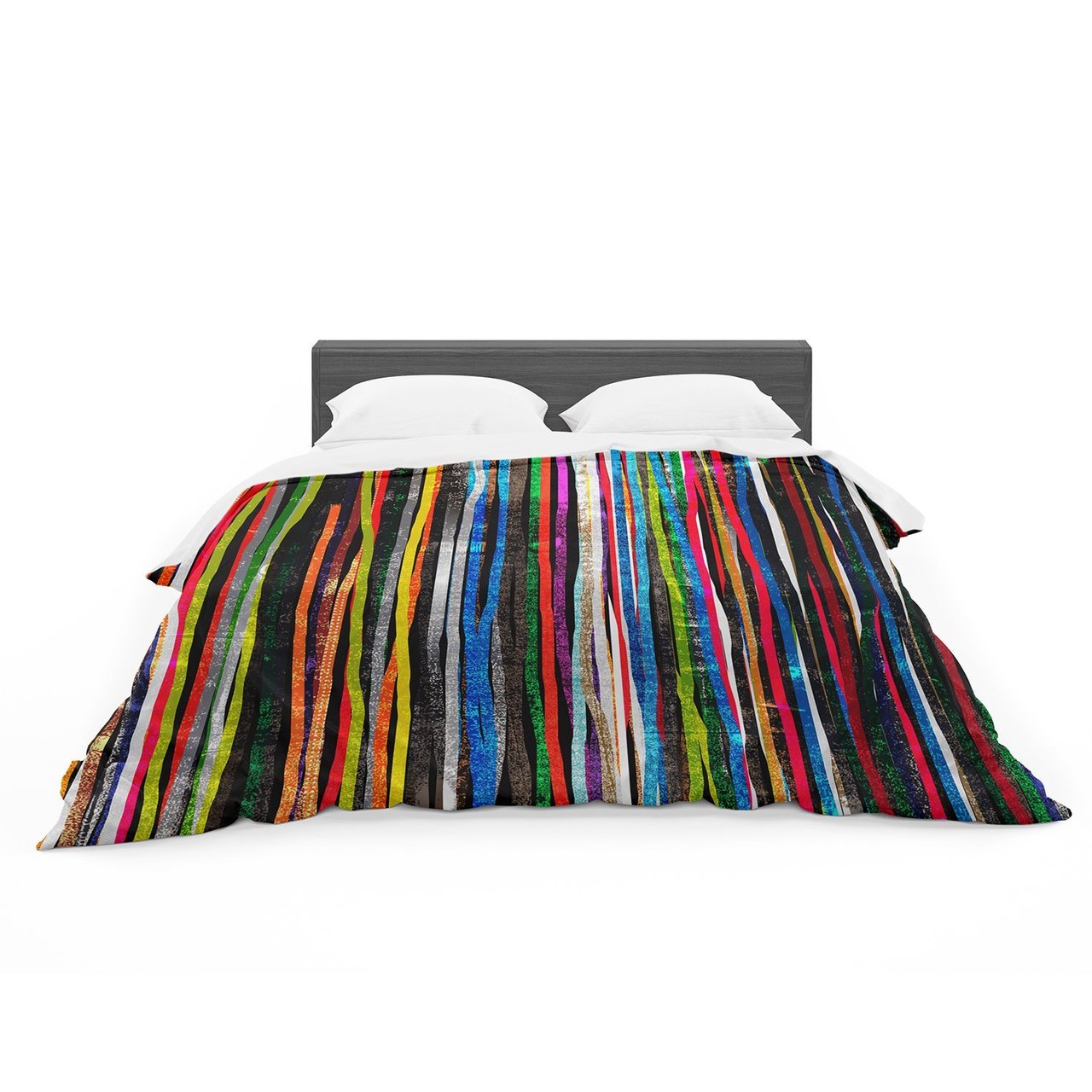 Frederic LevyHadida ‘Fancytripes Dark’ Cotton3D Customized Duvet Cover Bedding Sets