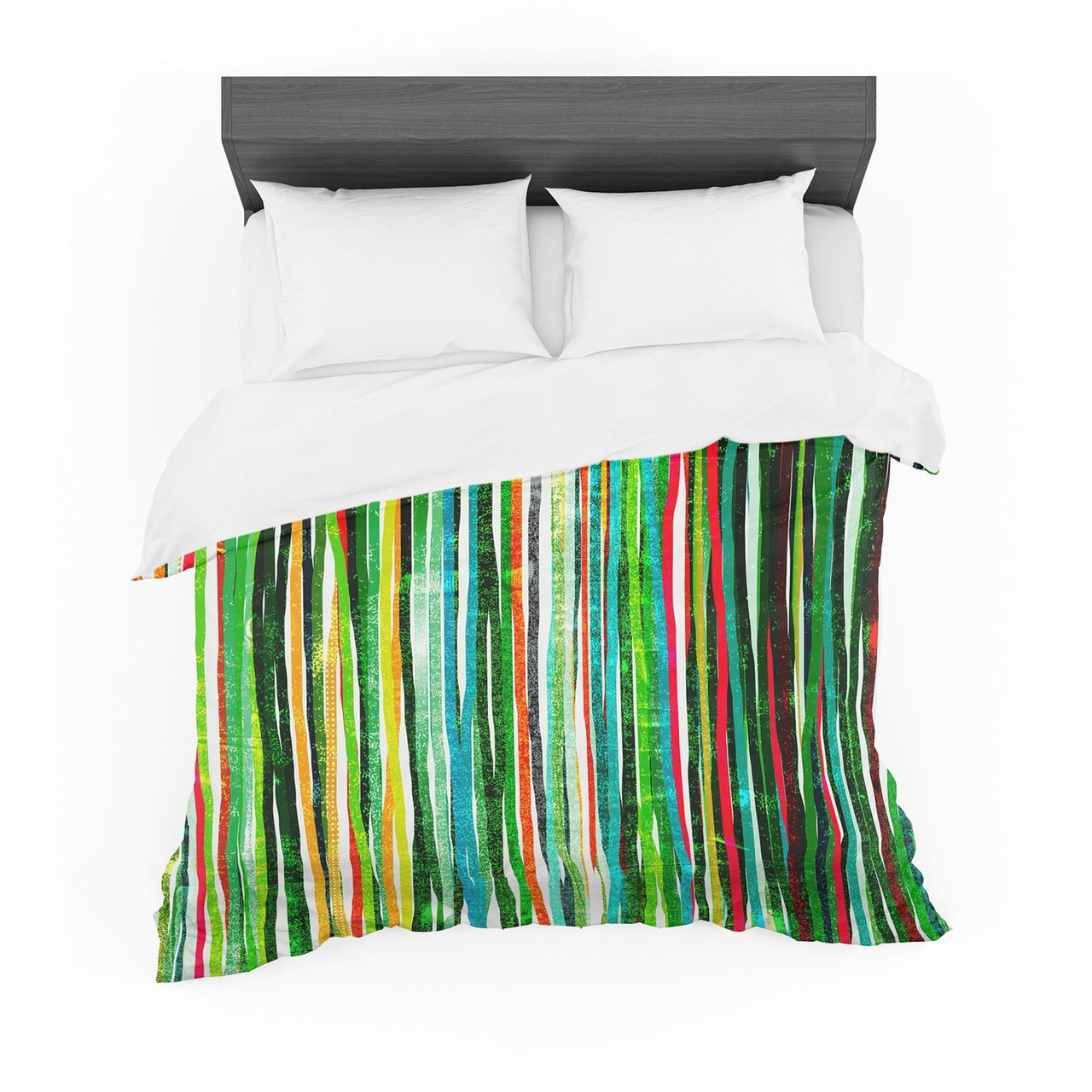 Frederic LevyHadida ‘Fancytripes Green’ Featherweight3D Customized Duvet Cover Bedding Sets