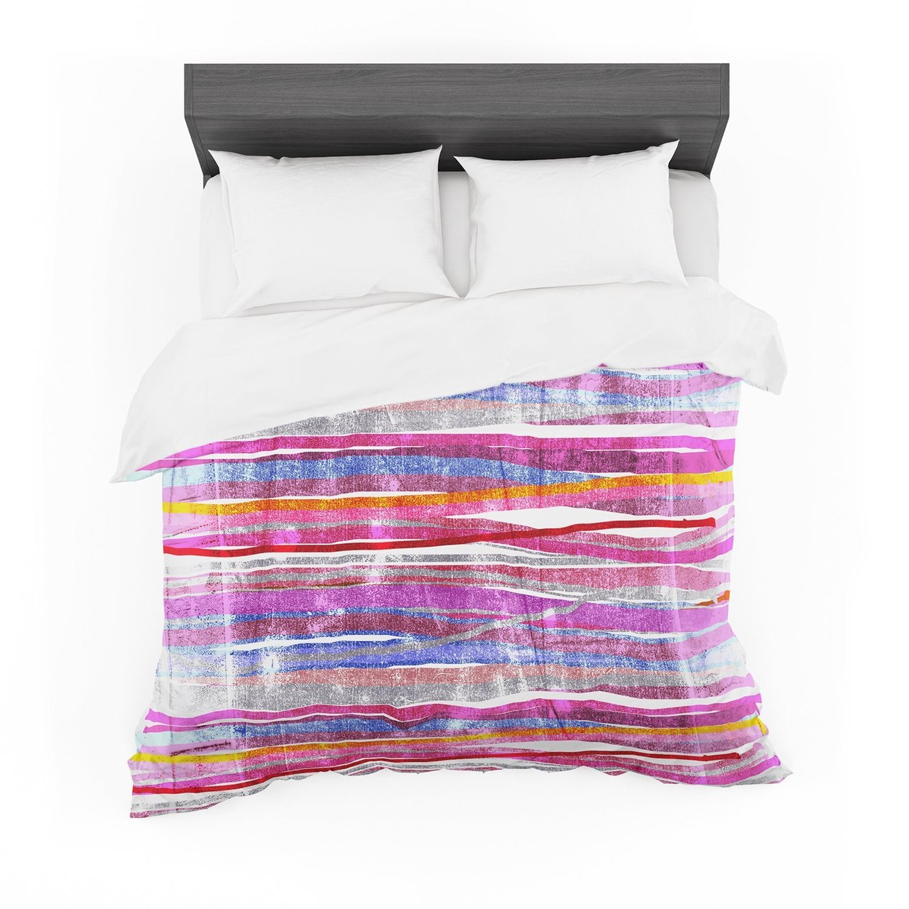 Frederic LevyHadida ‘Fancytripes Pink’ Cotton3D Customized Duvet Cover Bedding Sets