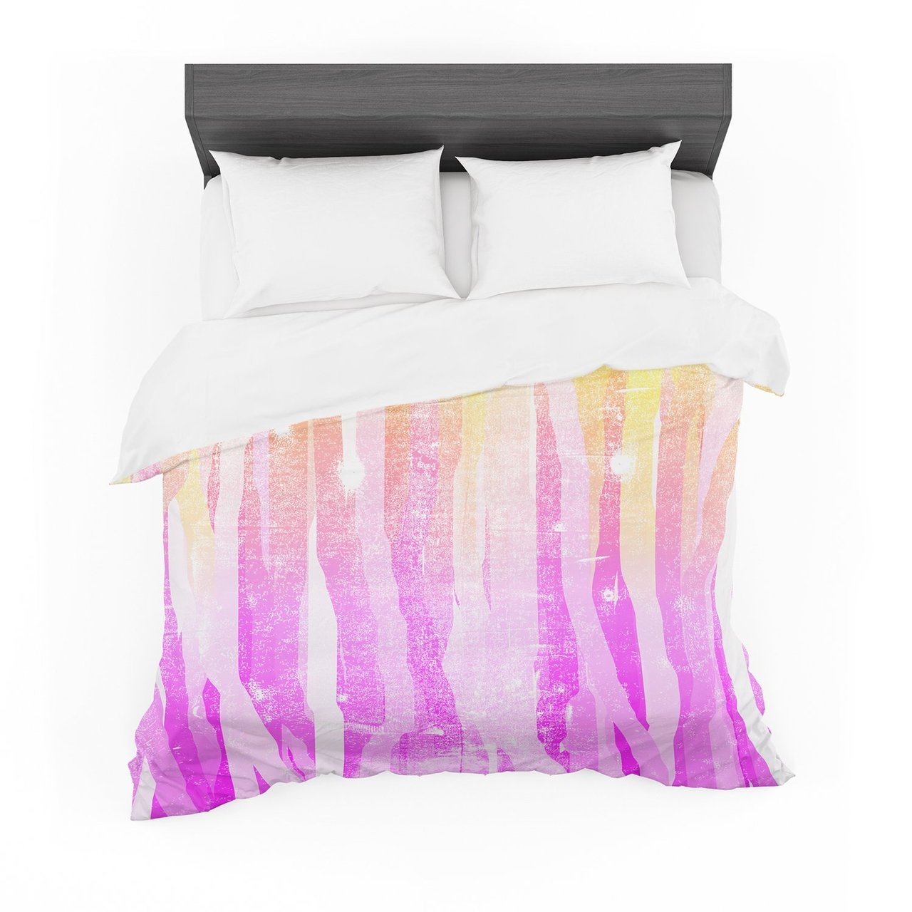Frederic LevyHadida ‘Jungletripes Pink’ Yellow Painting Featherweight3D Customized Duvet Cover Bedding Sets