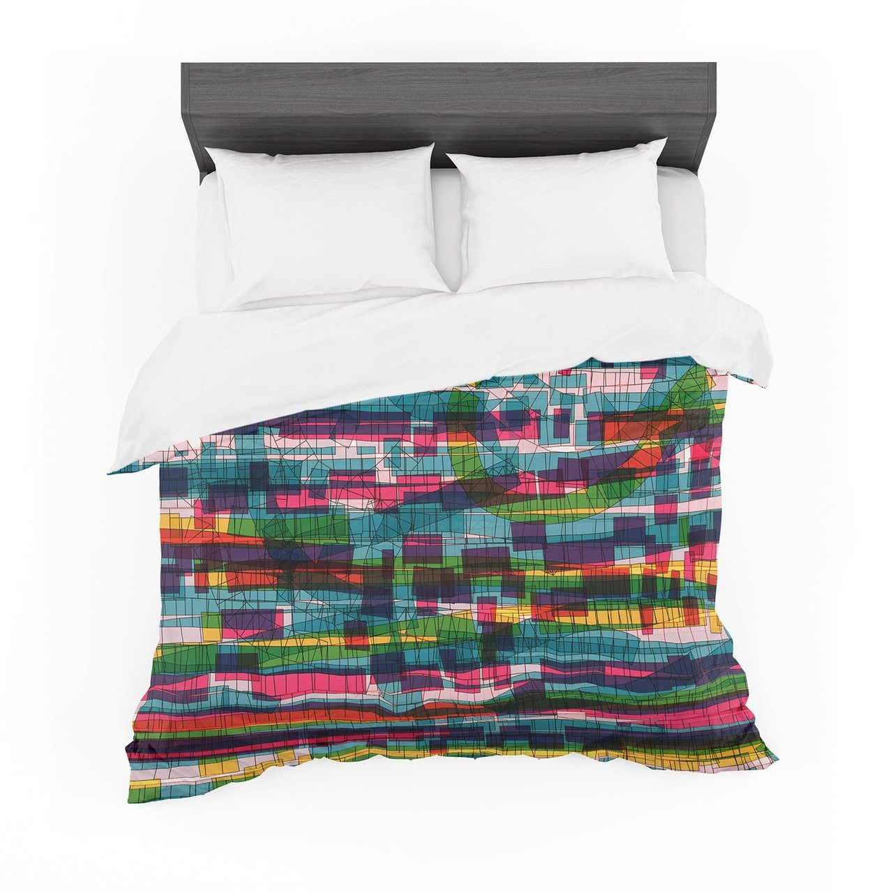 Frederic LevyHadida ‘Squares Traffic Pastel’ Featherweight3D Customized Duvet Cover Bedding Sets