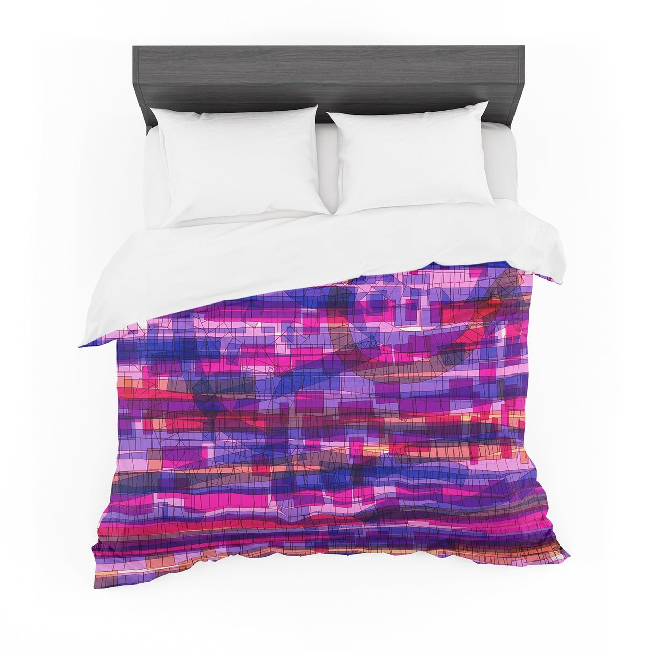 Frederic LevyHadida ‘Squares Traffic Pink’ Featherweight3D Customized Duvet Cover Bedding Sets