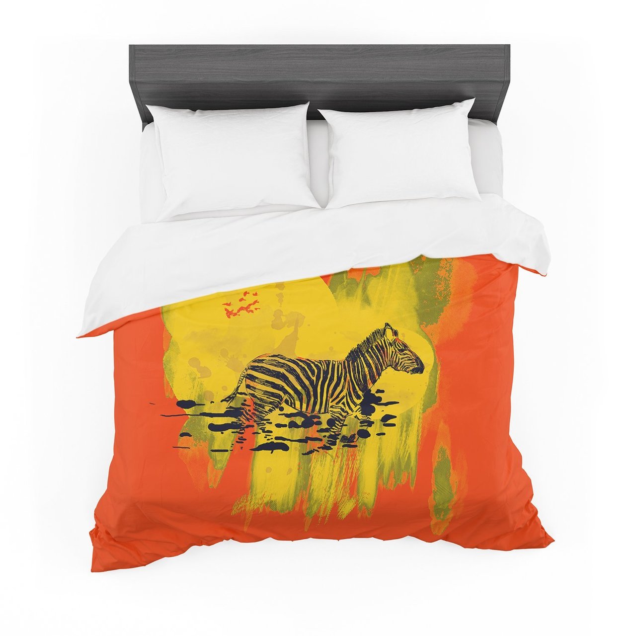 Frederic LevyHadida ‘Watercolored Red’ Zebra Cotton3D Customized Duvet Cover Bedding Sets
