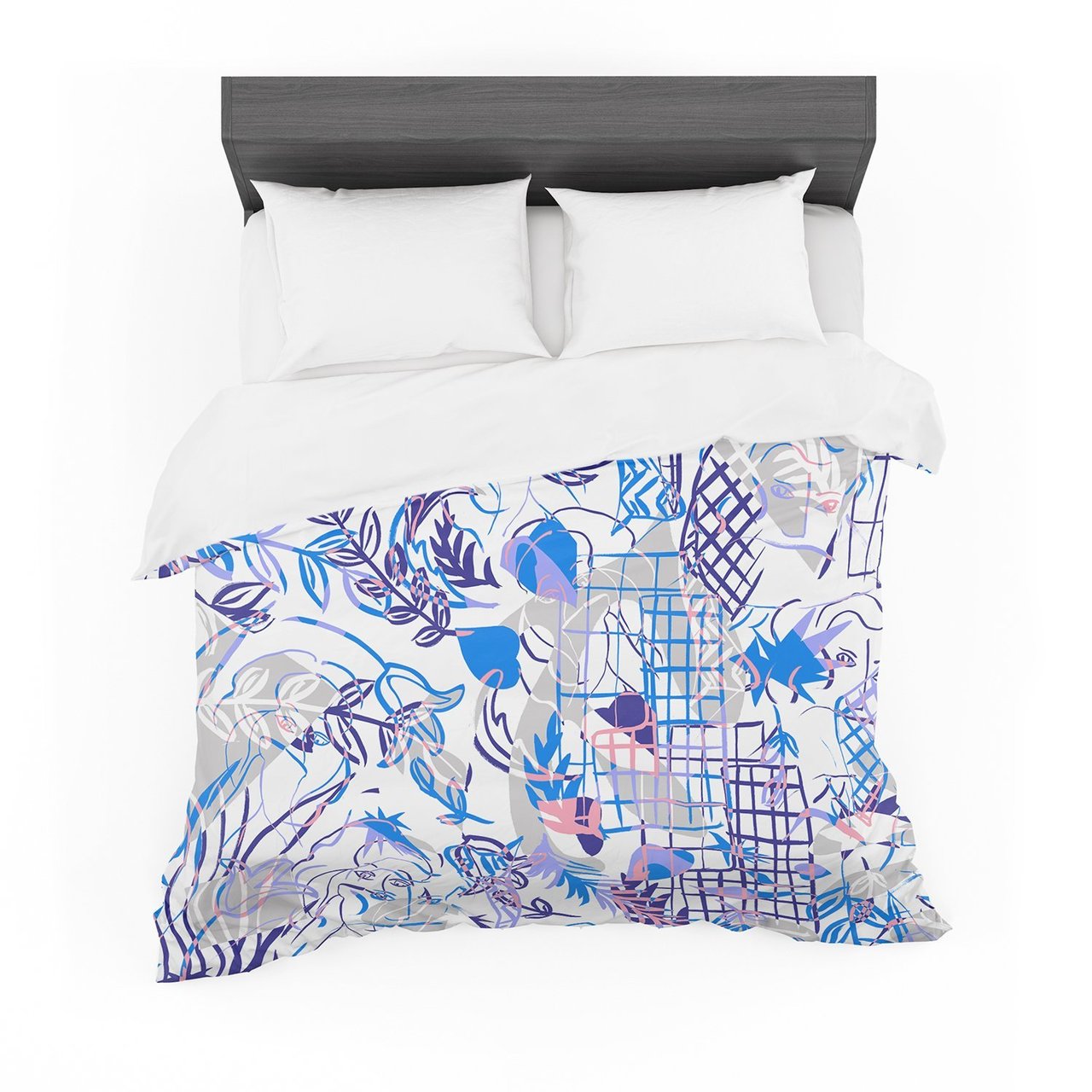 Gabriela Fuente ‘She’ Blue White Featherweight3D Customized Duvet Cover Bedding Sets