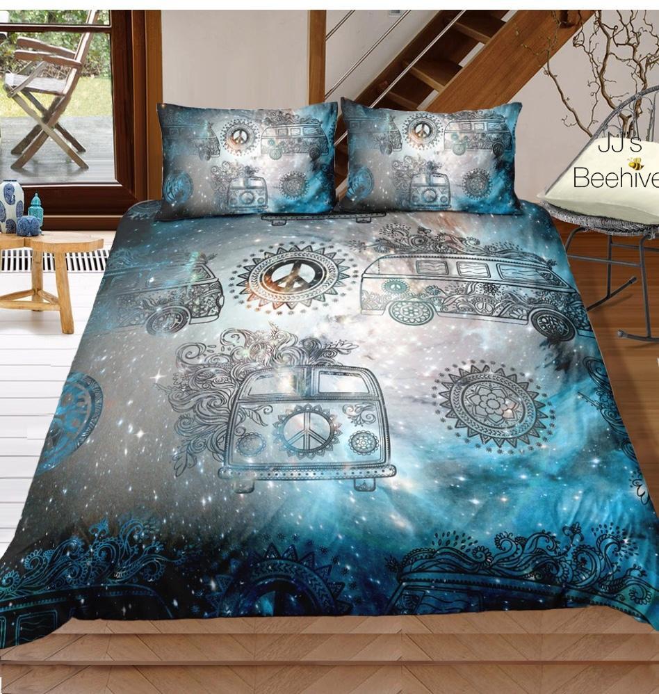 Galaxy Peace Combi Van 3D Customized Duvet Cover Bedding Sets