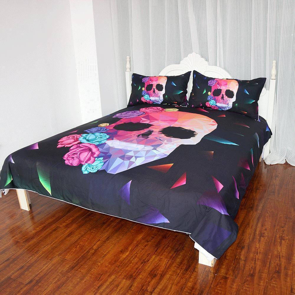 Geom ric kull Rose Flowers ART HOP 3D Customized Duvet Cover Bedding Sets