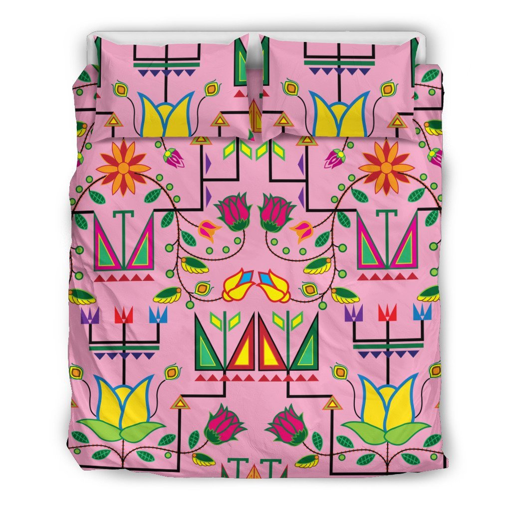 Geometric Floralummer Pink 3D Customized Duvet Cover Bedding Sets