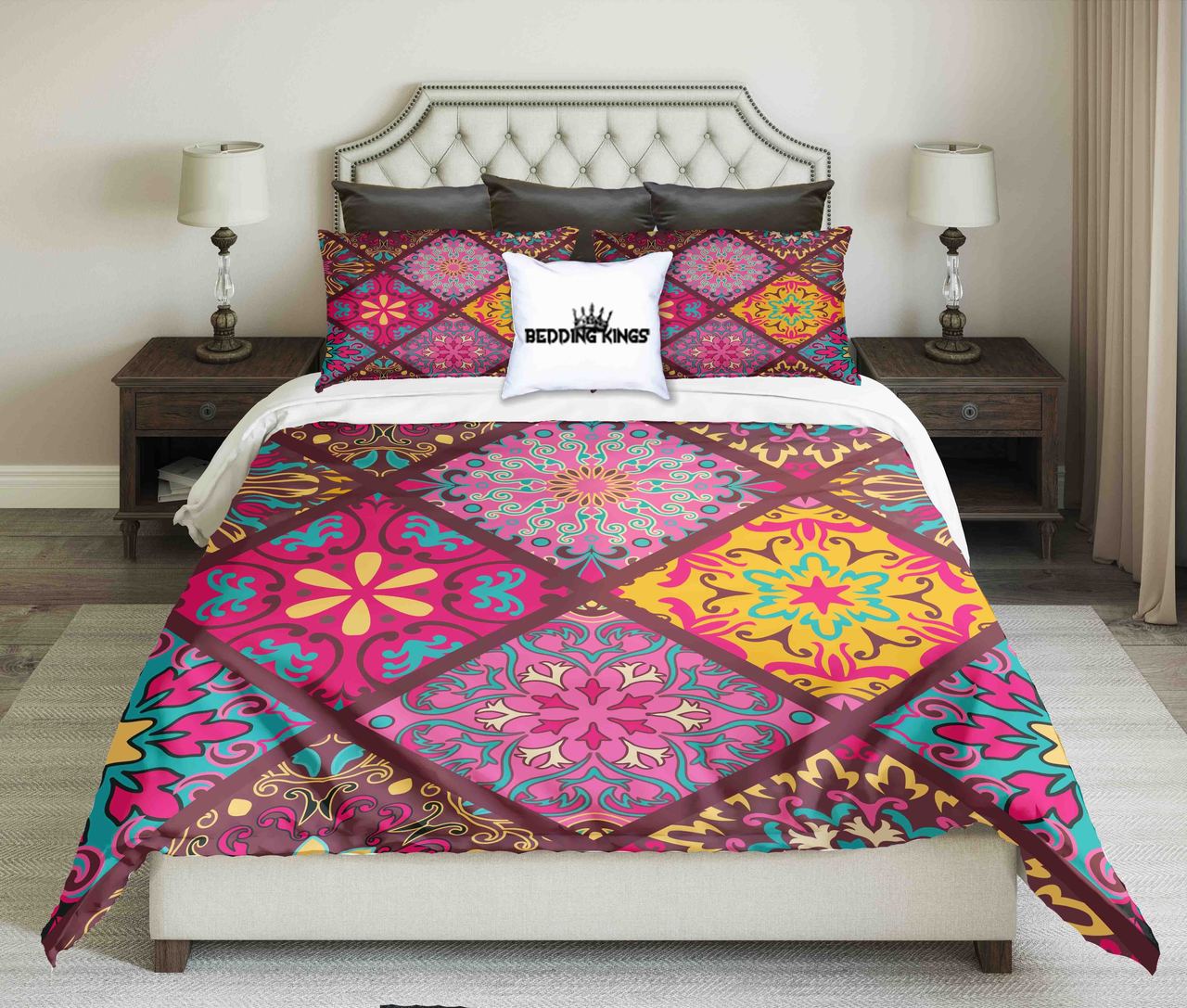 Geometric Pattern Bright Colour | kings3D Customized Duvet Cover Bedding Sets