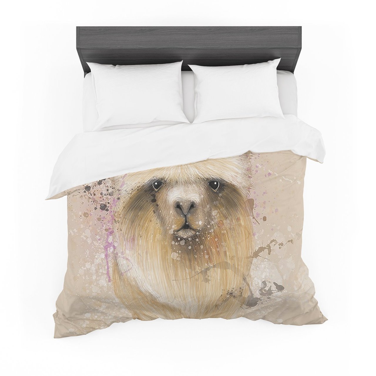 Geordanna CorderoFields ‘Llama Me’ Tan Featherweight3D Customized Duvet Cover Bedding Sets