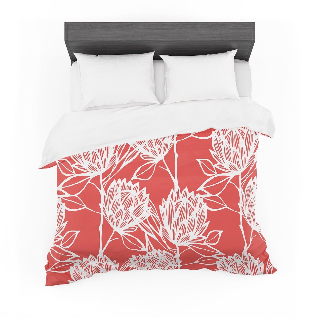 Gill Eggleston ‘Proteatrawberry White’ Red Flowers Featherweight3D Customized Duvet Cover Bedding Sets