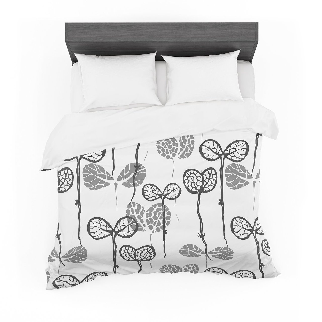 Gill Eggleston ‘Seedlings of Change’ White Gray Featherweight3D Customized Duvet Cover Bedding Sets