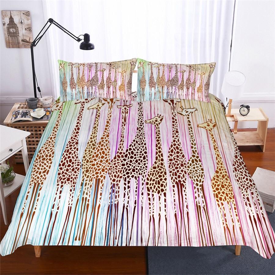 Giraffe Drawing 3D Customized Duvet Cover Bedding Sets
