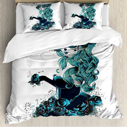 Girl Dark Color Roses Bride Duvet Cover Set