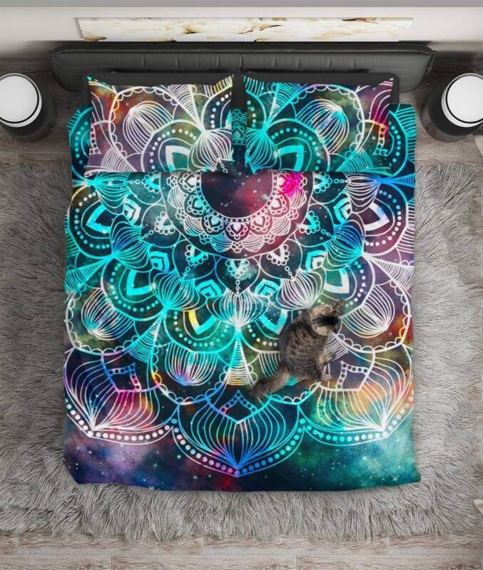 Glowing Green Bohemian Mandala ART HOP 3D Customized Duvet Cover Bedding Sets