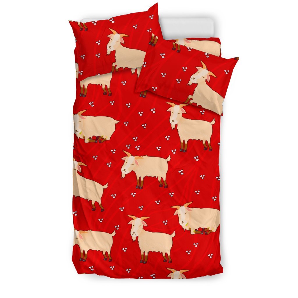 Goat Red 3D Customized Duvet Cover Bedding Sets