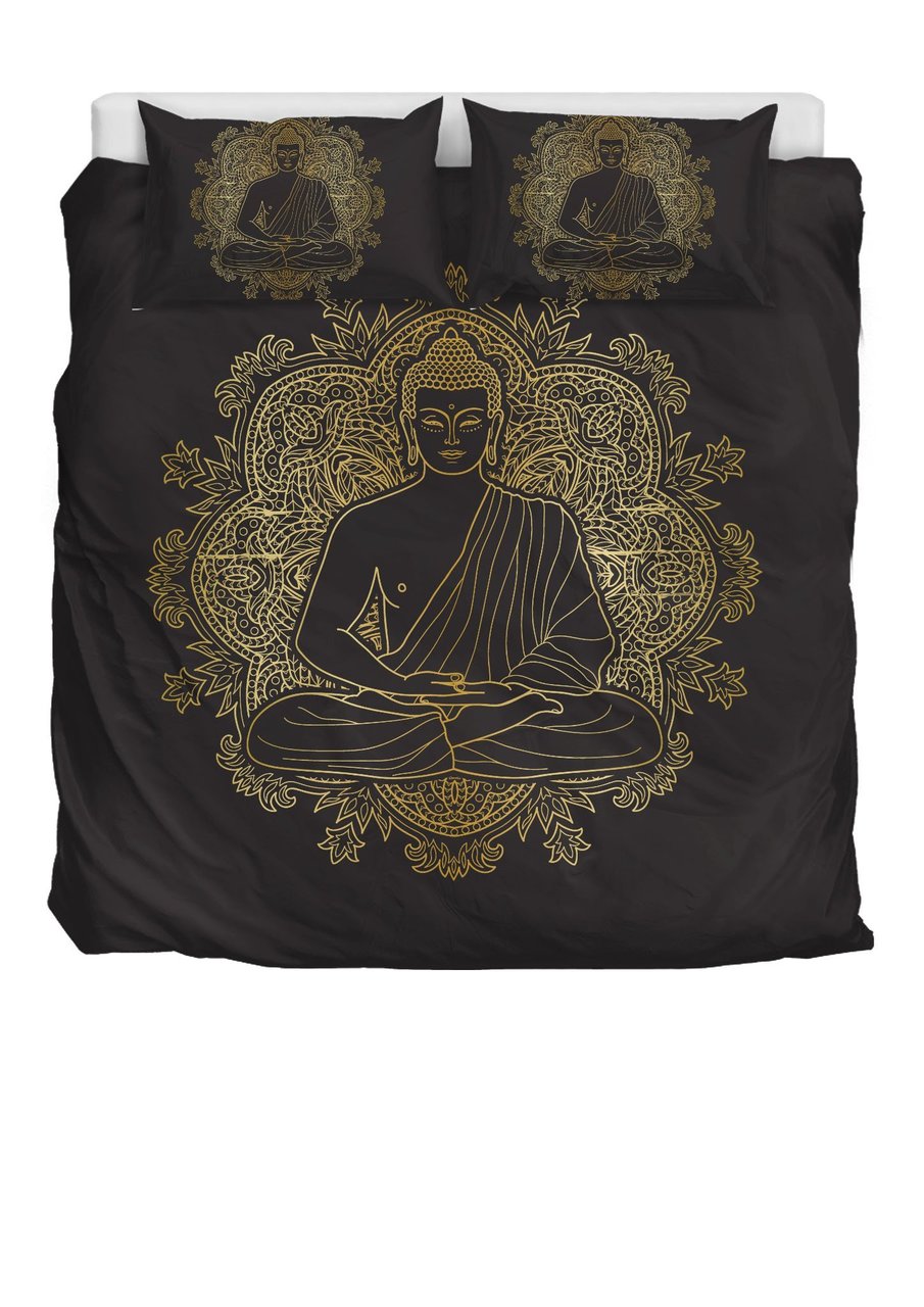 Gold Buddha 3D Customized Duvet Cover Bedding Sets