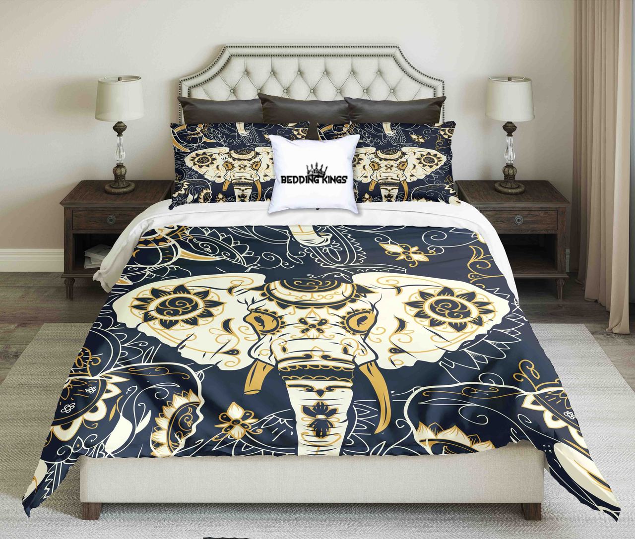 Golden Bohemian Elephant | kings3D Customized Duvet Cover Bedding Sets