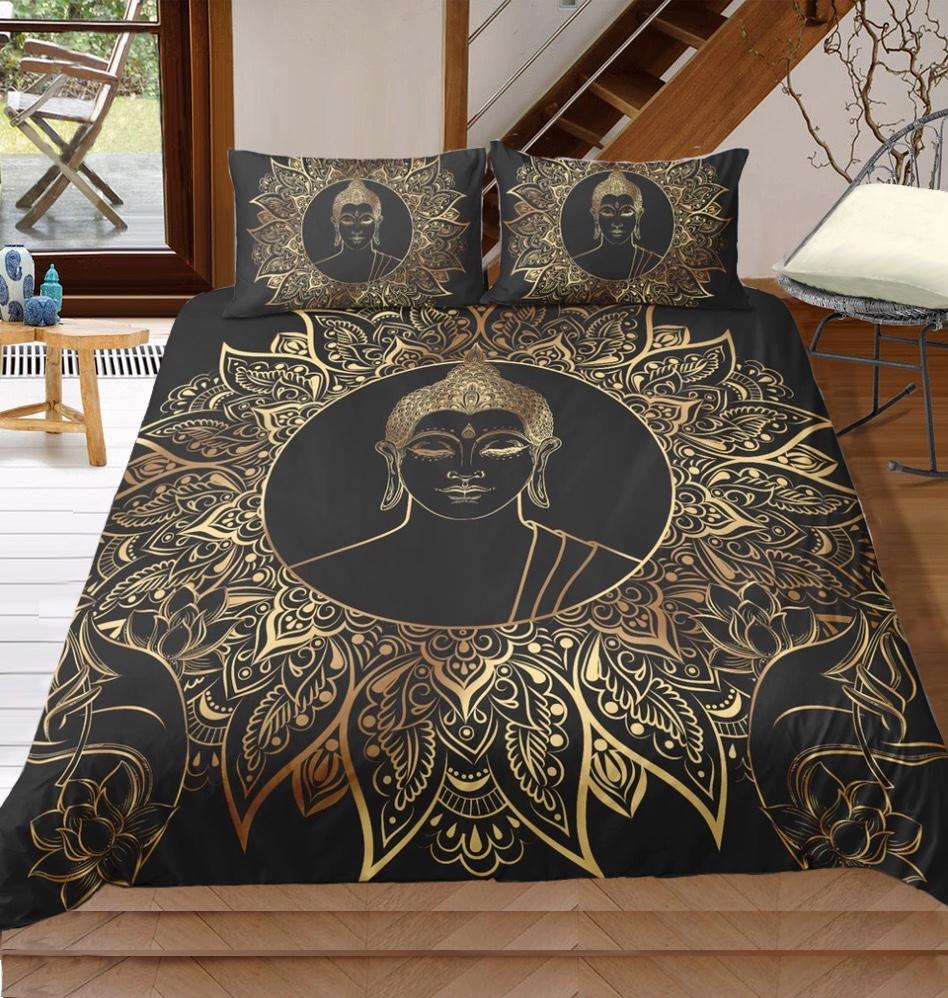 Golden Buddha Mandala 3D Customized Duvet Cover Bedding Sets