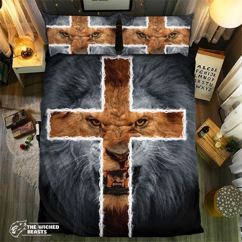 Golden Cross Fierce Lion Collection 092533D Customized Duvet Cover Bedding Sets