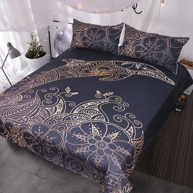 Golden Dolphin Bedding Set