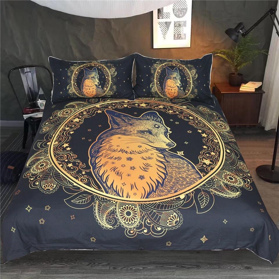 Golden Fox 3D Customized Duvet Cover Bedding Sets