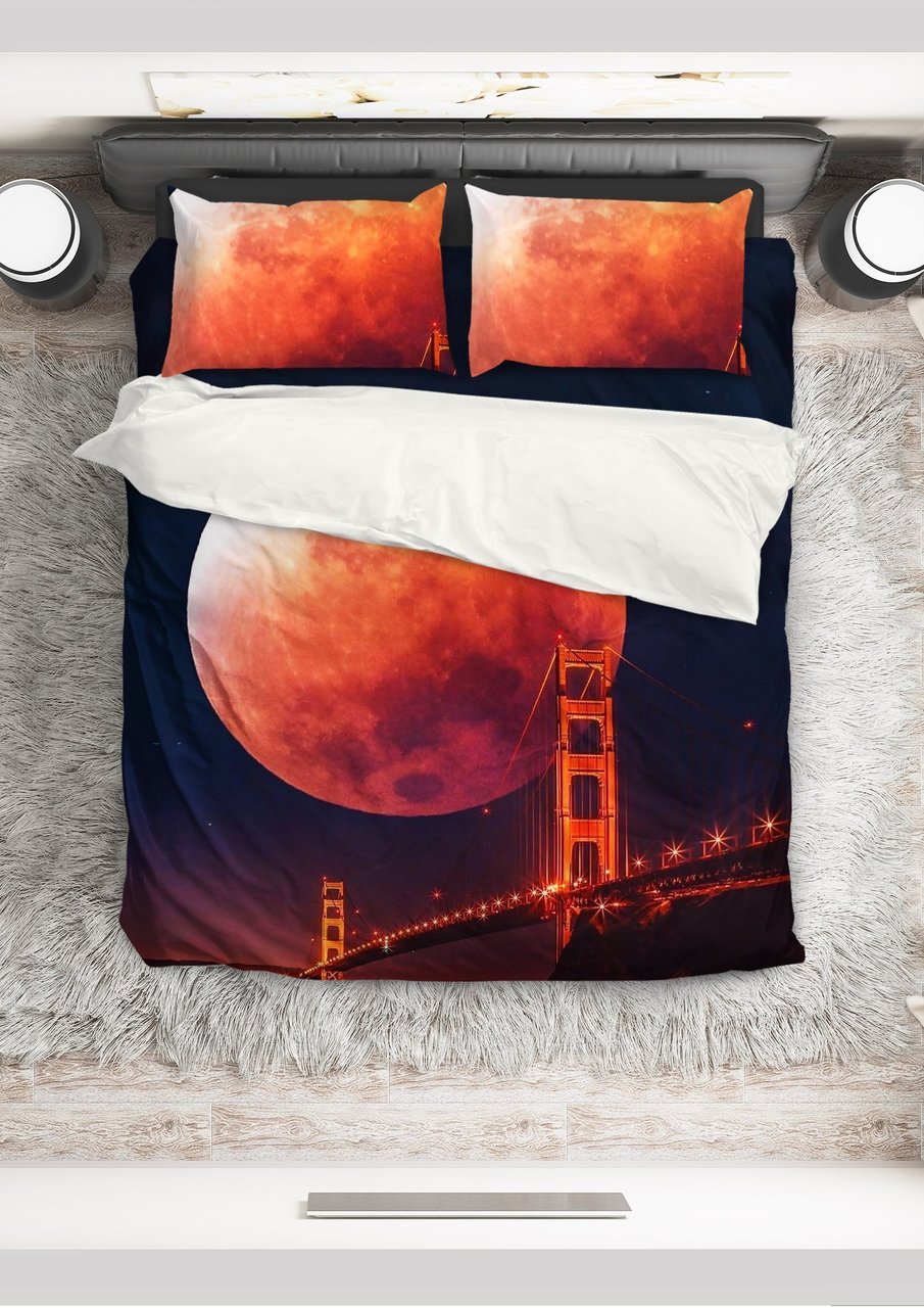 GOLDEN GATE UNDER RED MOON ADORABLE 30%OFF + FREEHIPPING3D Customized Duvet Cover Bedding Sets