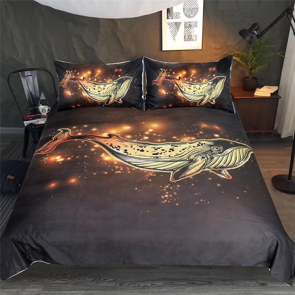 Golden Humpback Whale 3D Customized Duvet Cover Bedding Sets
