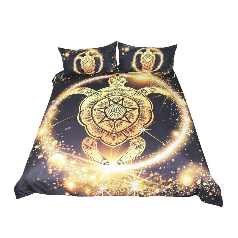 Golden Tortoise &tars 3D Customized Duvet Cover Bedding Sets