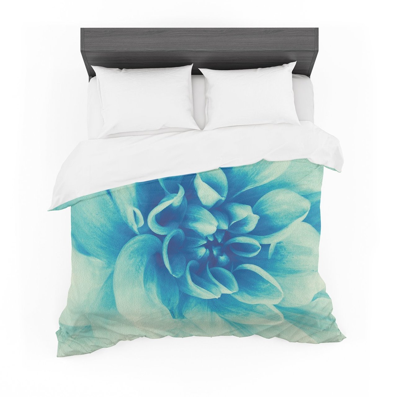 Graphic Tabby ‘Blue Beauty’ Teal Floral Featherweight3D Customized Duvet Cover Bedding Sets
