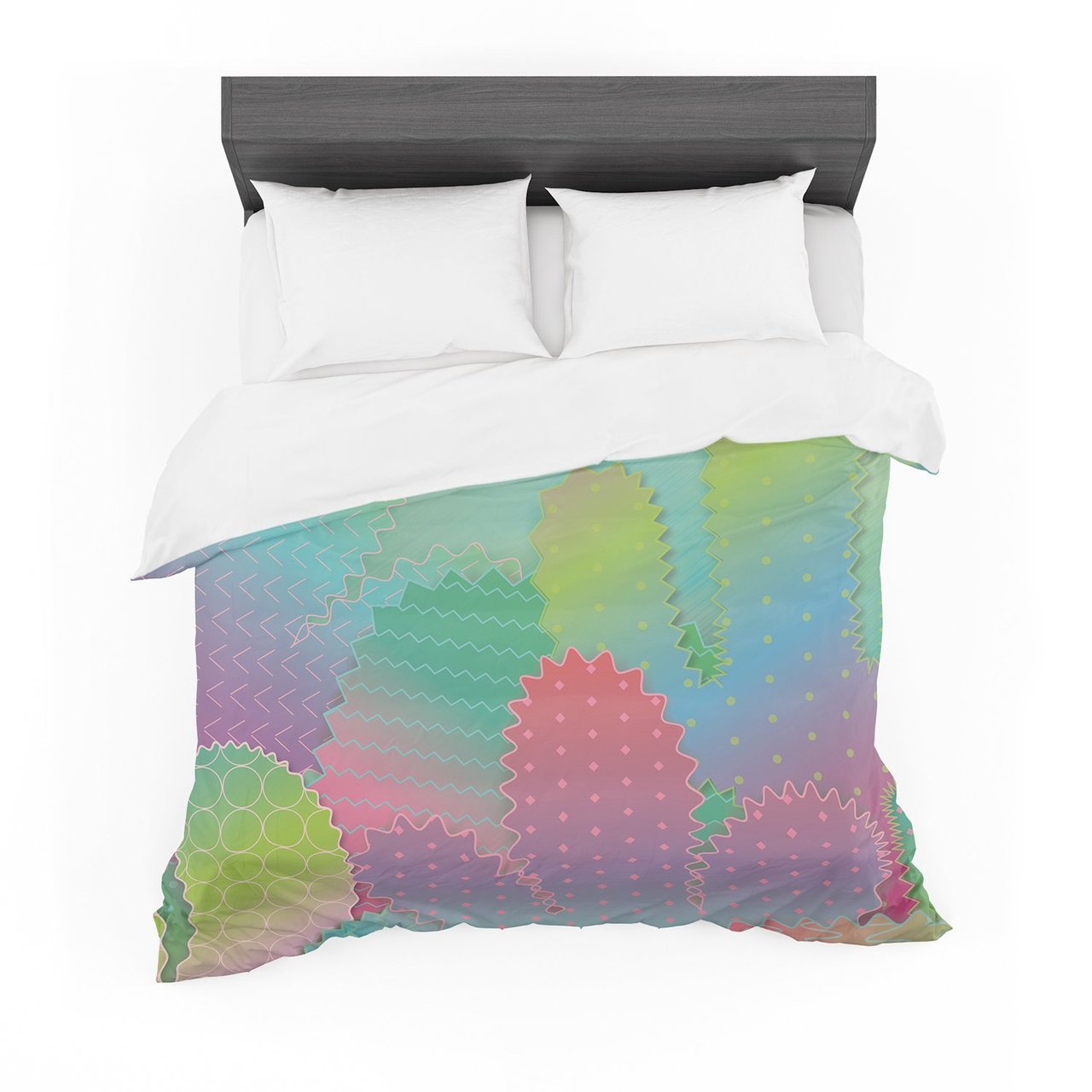 Graphic Tabby ‘Colorful Cacti Garden’ Pastel Nature Featherweight3D Customized Duvet Cover Bedding Sets