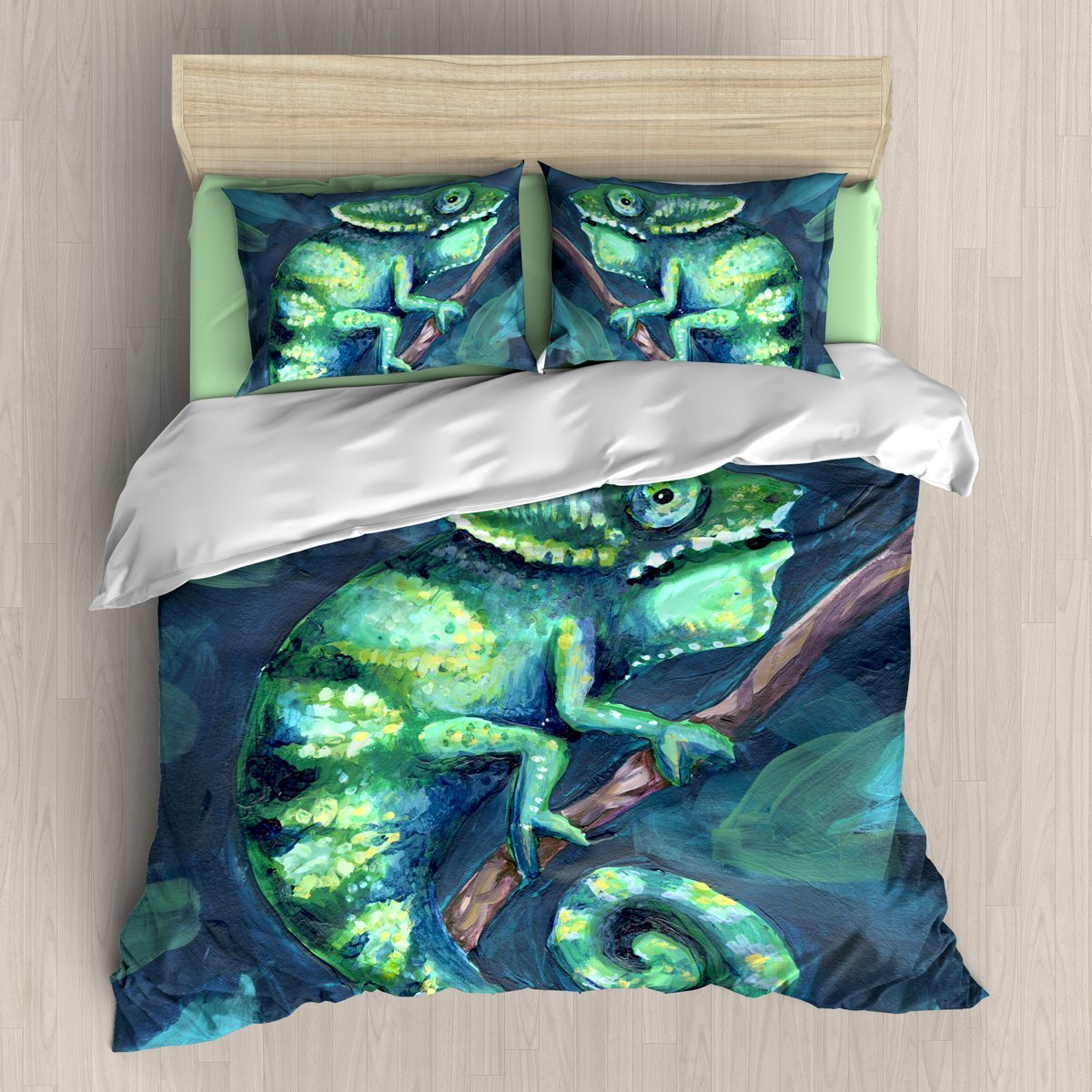 Green Chameleon 3D Customized Duvet Cover Bedding Sets