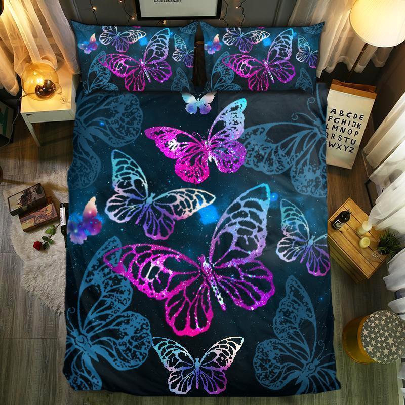 Green Purple Yellow Blue Butterfly3D Customized Duvet Cover Bedding Sets