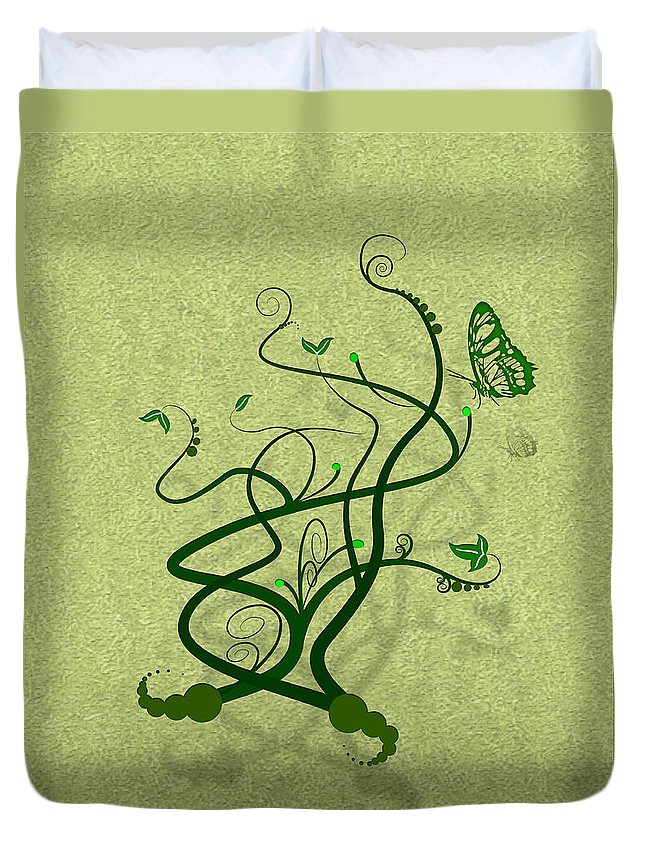 Green Vine And Butterfly 3D Customized Duvet Cover Bedding Sets