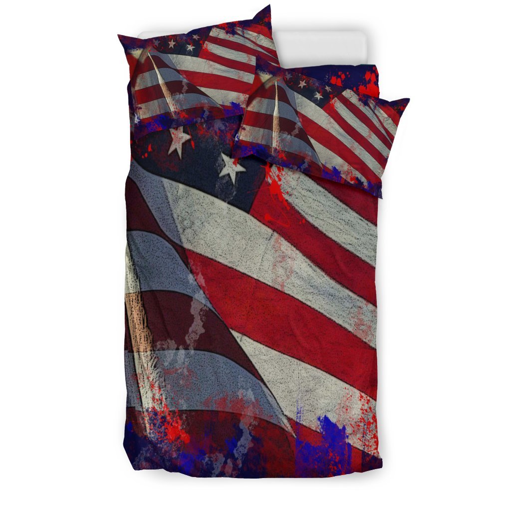 Grunge American Flag 3D Customized Duvet Cover Bedding Sets