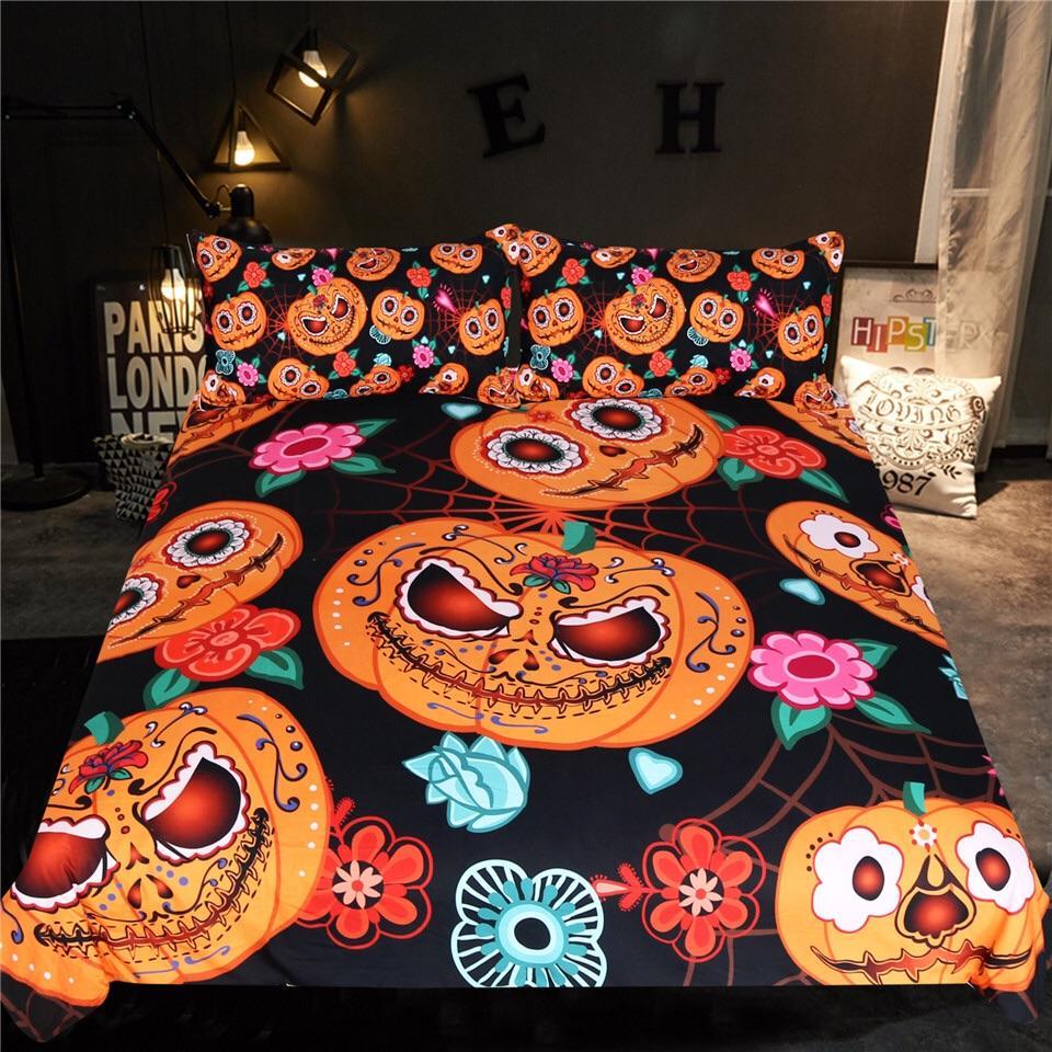 Halloween Cartoon Pumpkin 3D Customized Duvet Cover Bedding Sets