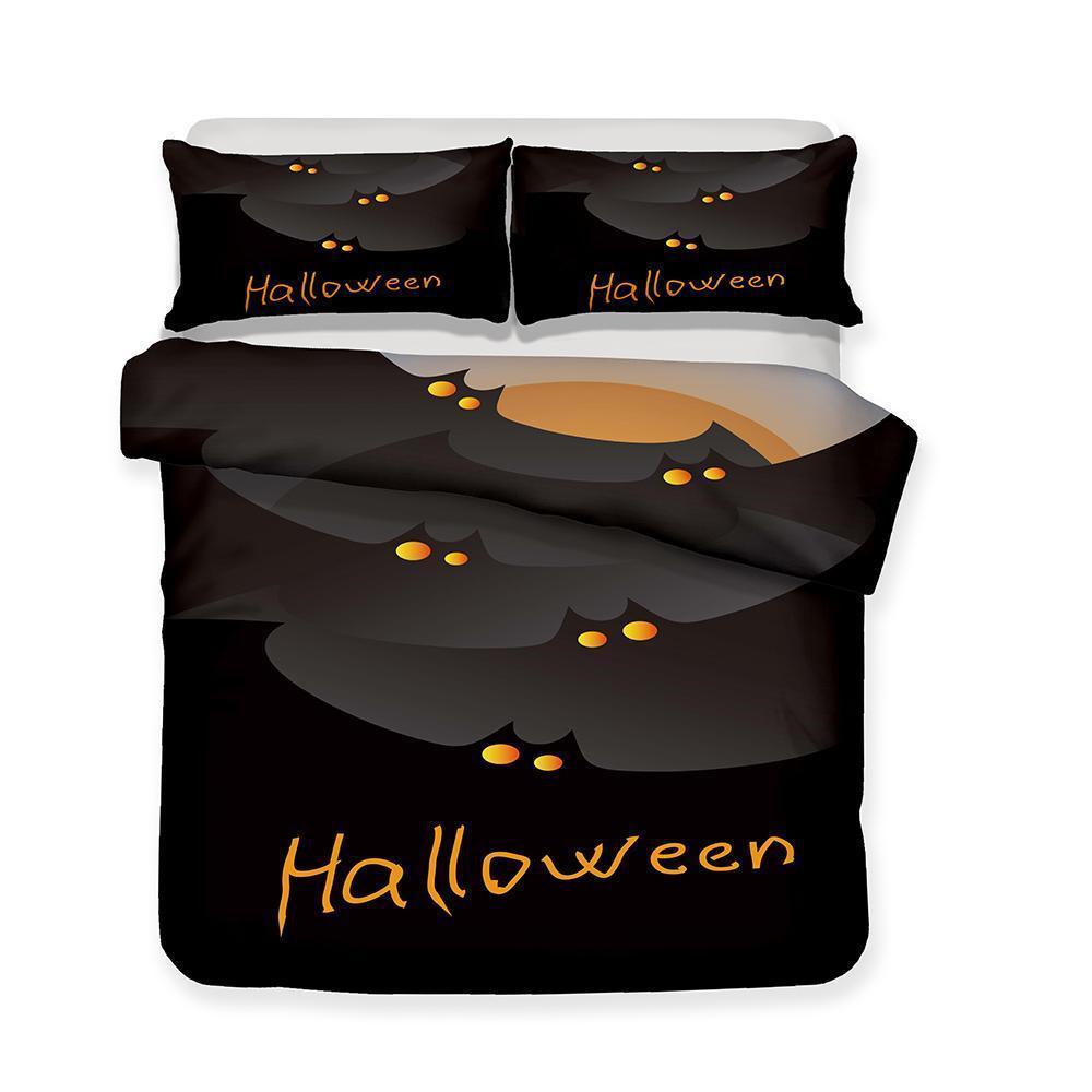 Halloween Pumpkin Light Theme Quilt Bed Cover 3 Pieceet3D Customized Duvet Cover Bedding Sets