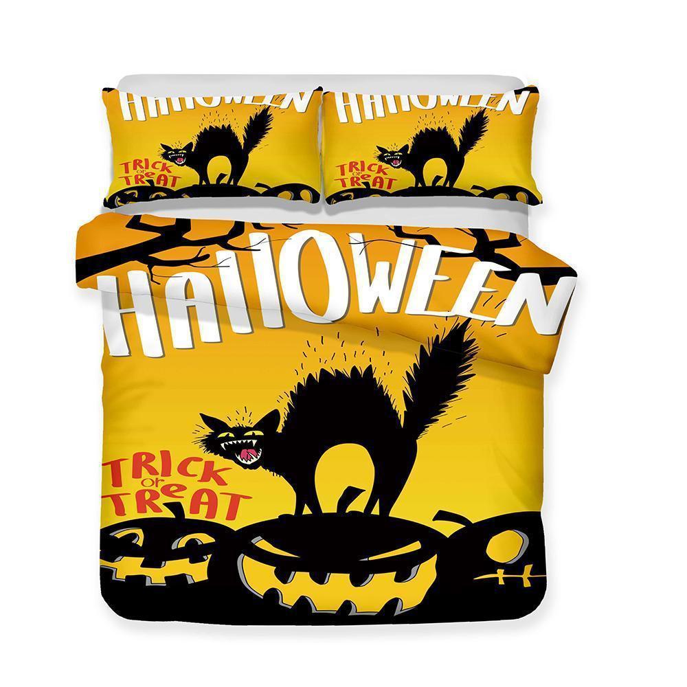 Halloween Pumpkin Light Theme Quilt et 3 Pieceet3D Customized Duvet Cover Bedding Sets