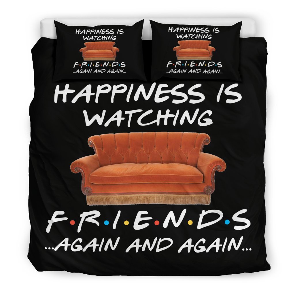 Happiness is watching F r i e n d 3D Customized Duvet Cover Bedding Sets